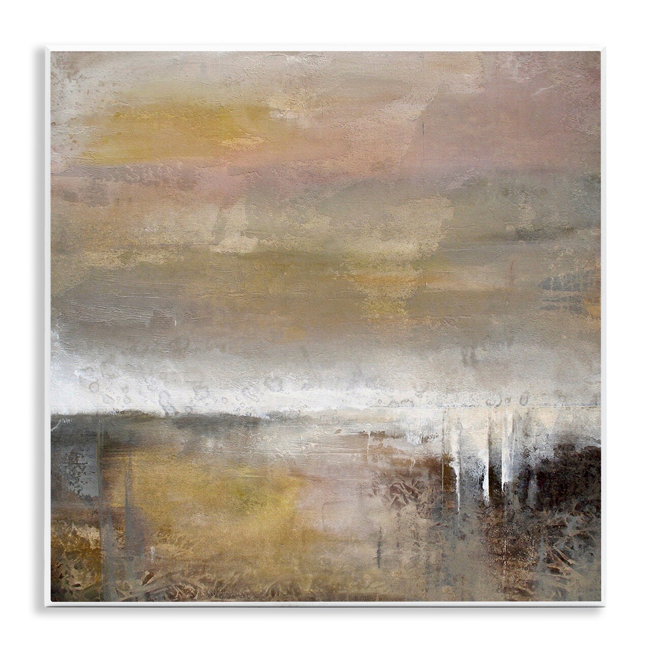 Stupell Industries Neutral Earthy Abstract Landscape Wall Plaque Design by Karen Hale